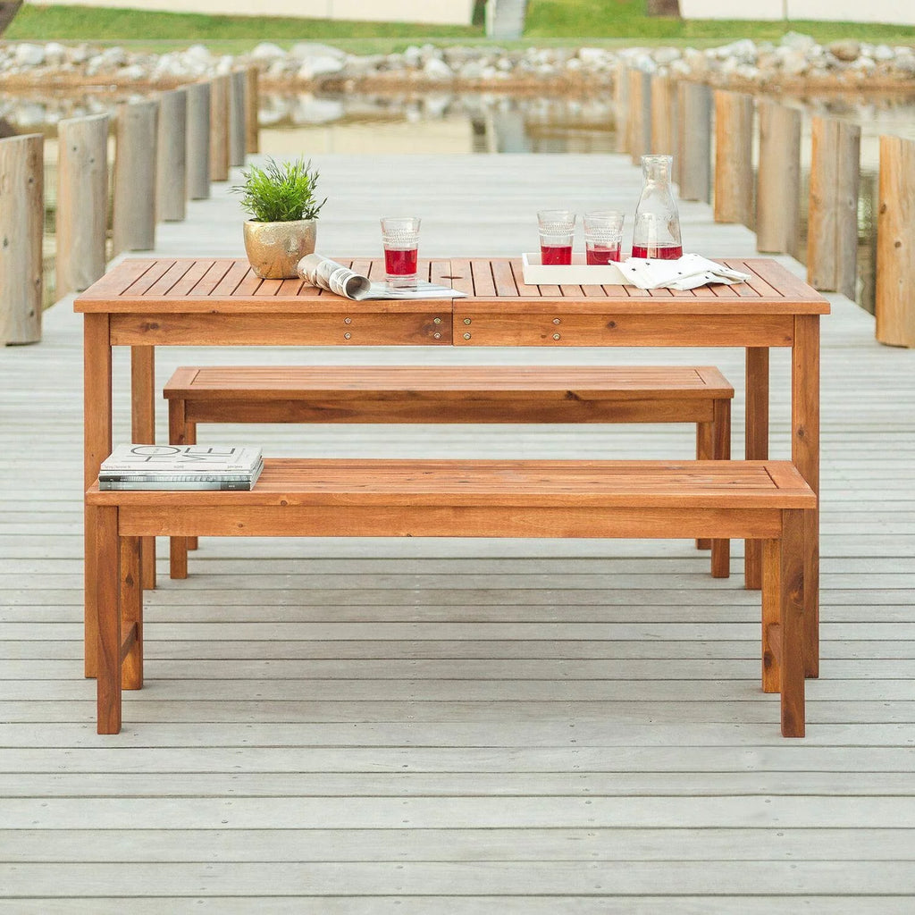 Acacia Wood 3-Piece Dining Set Z507074