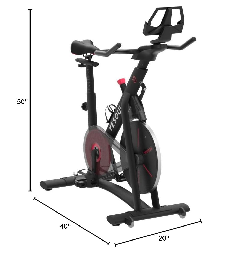 Black Magnetic Stationary Exercise Bike with Tablet Mount E9339