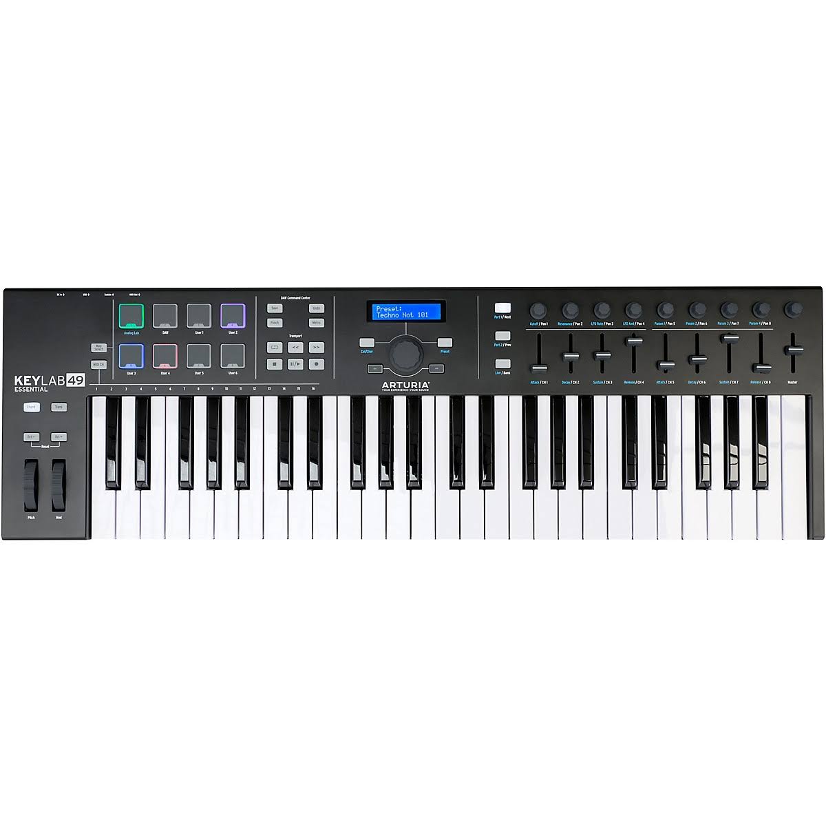 49 Key Black Midi Keyboard Controller P286