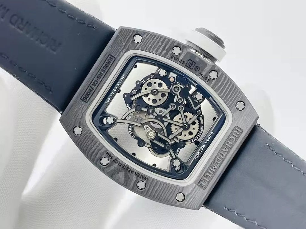 Skeleton Dial Black Bezel Black Canvas Strap F426