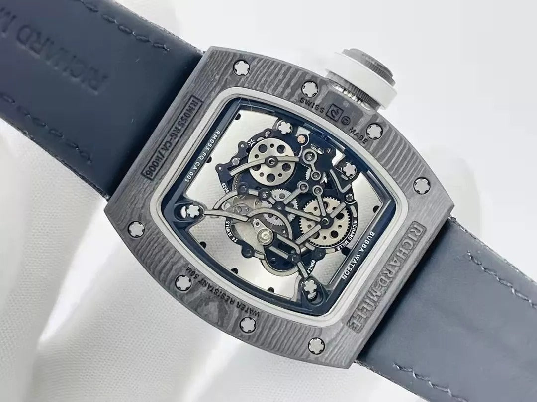 Skeleton Dial Black Bezel Black Canvas Strap F426