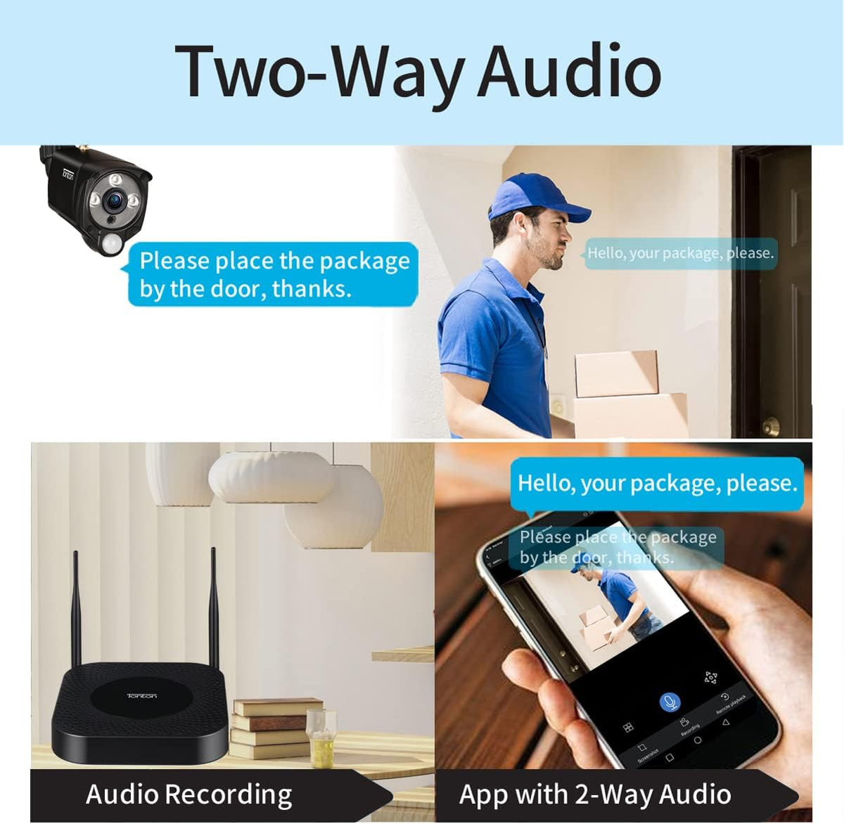 Wireless Security Camera System with 8CH NVR and 4 3MP Outdoor Bullet Cameras V120