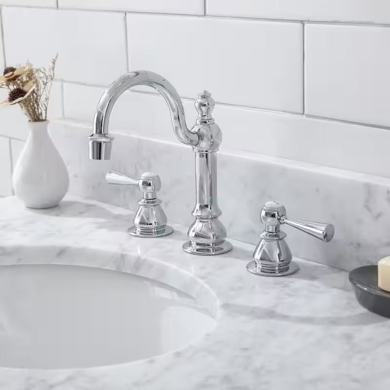 Adjustable Widespread 2-Handle High Arc Lavatory Faucet in Chrome W806