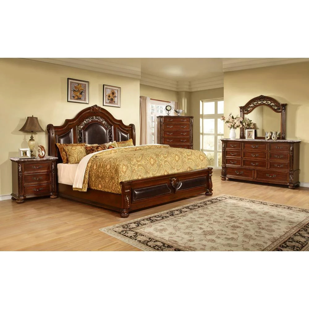 Cherry Wood Queen Platform Bed G85740