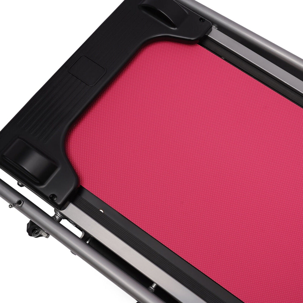 Folding Treadmill with Manual Incline Pink Y1952