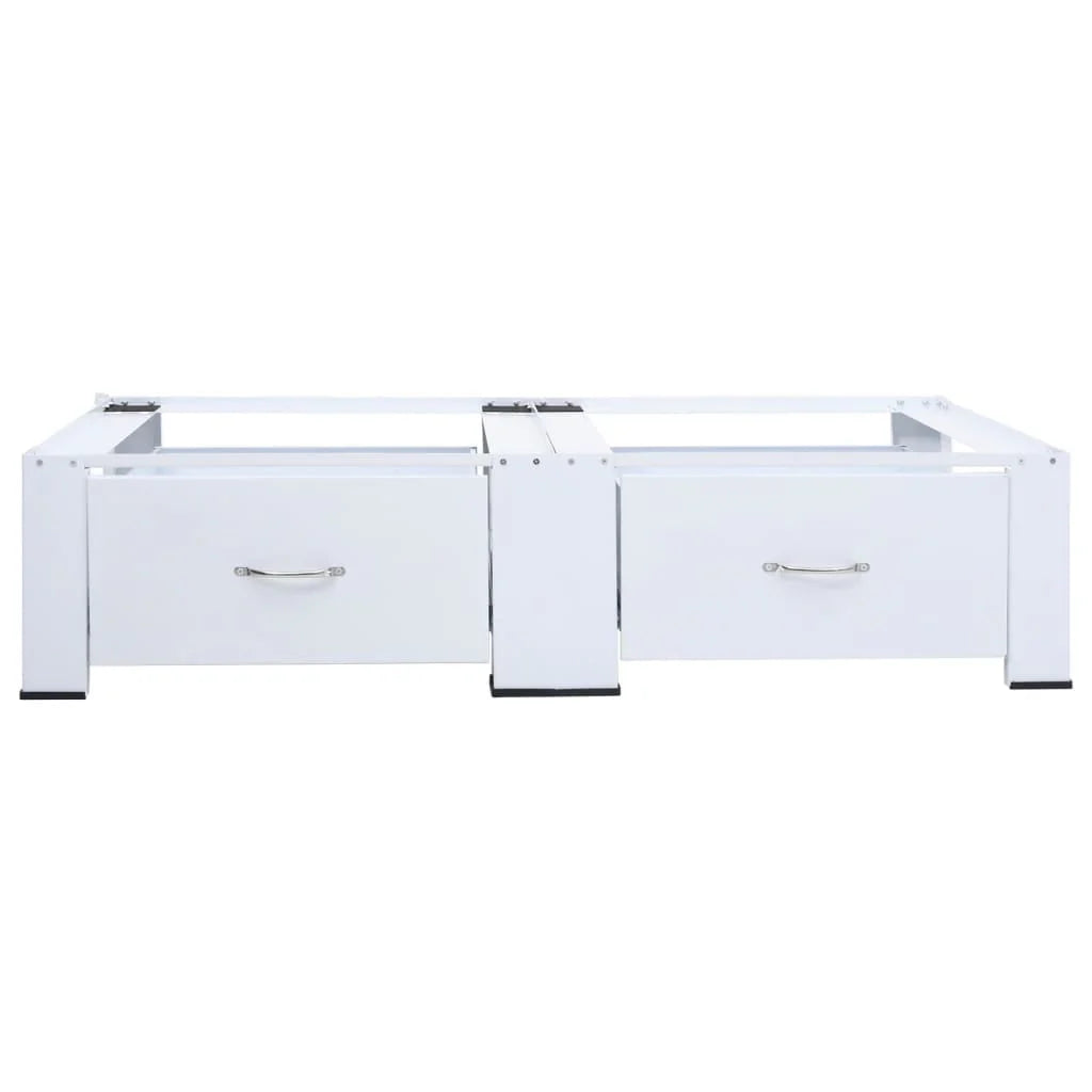 Washing and Drying Machine Pedestal with Pull-out Shelves White X9355