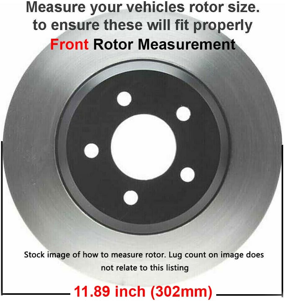 11.89 (302mm) Front Disc Rotors + Brake Pads H10851