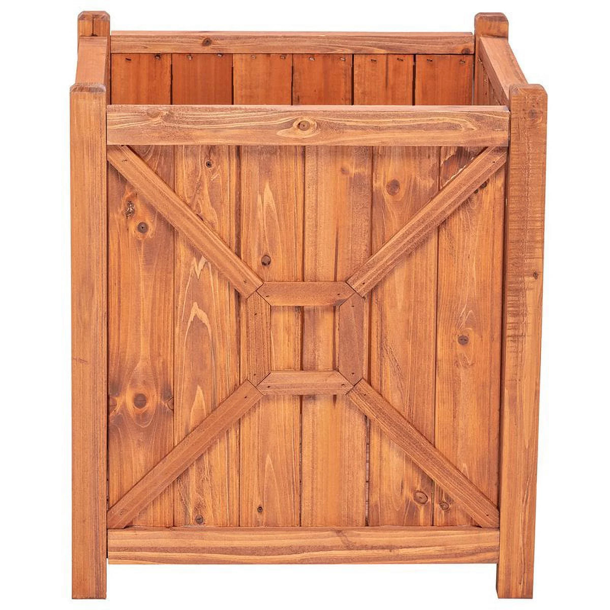 Medium Brown Wood Planter N33554