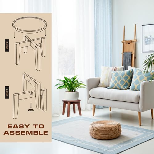 Acacia Wooden Plant Stand with Spill-Proof Tray K414750