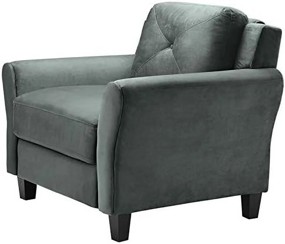 Dark Gray Microfiber Accent Armchair F777874