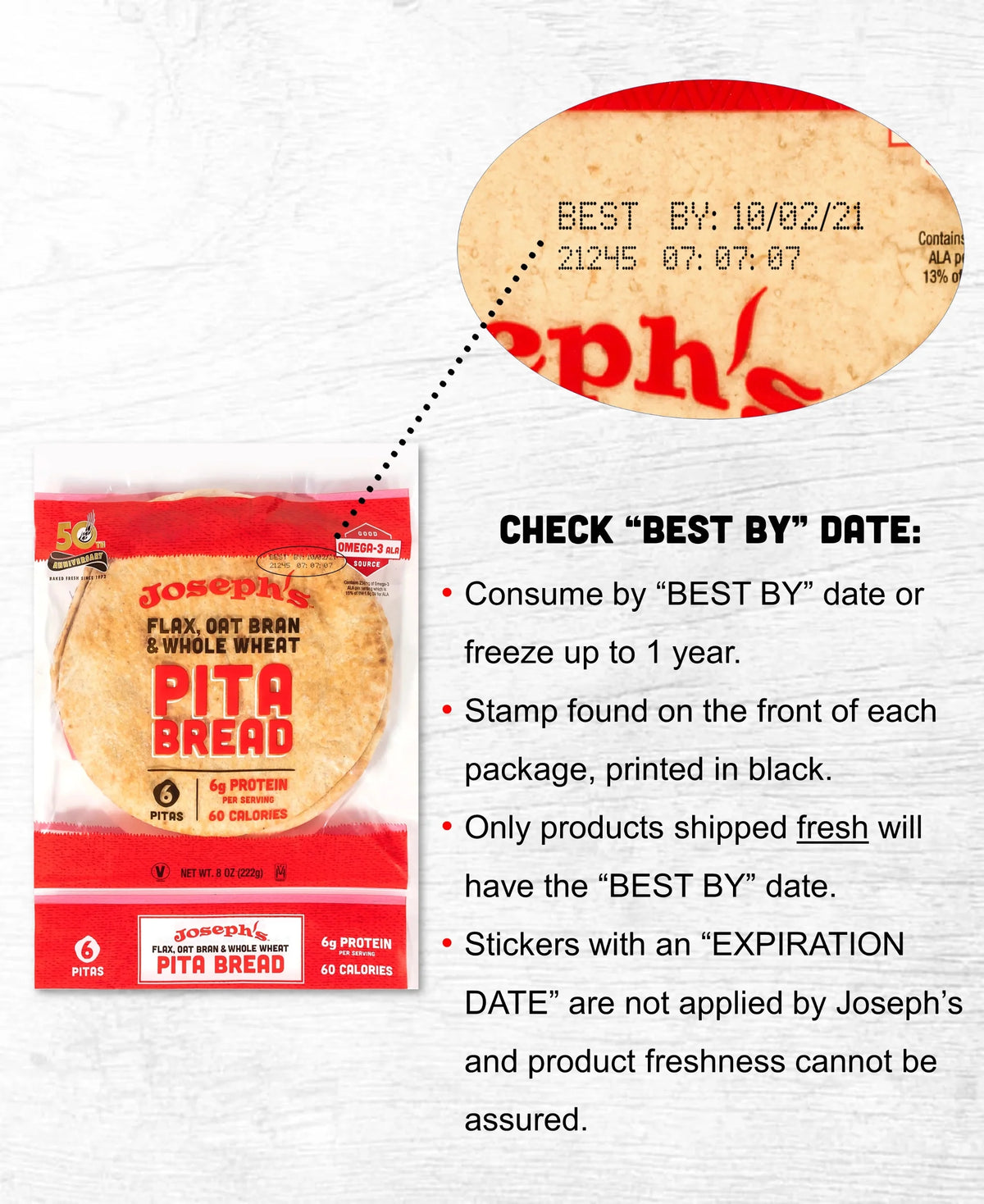Low Net Carb Flax Pita Bread 6 Pack F7727