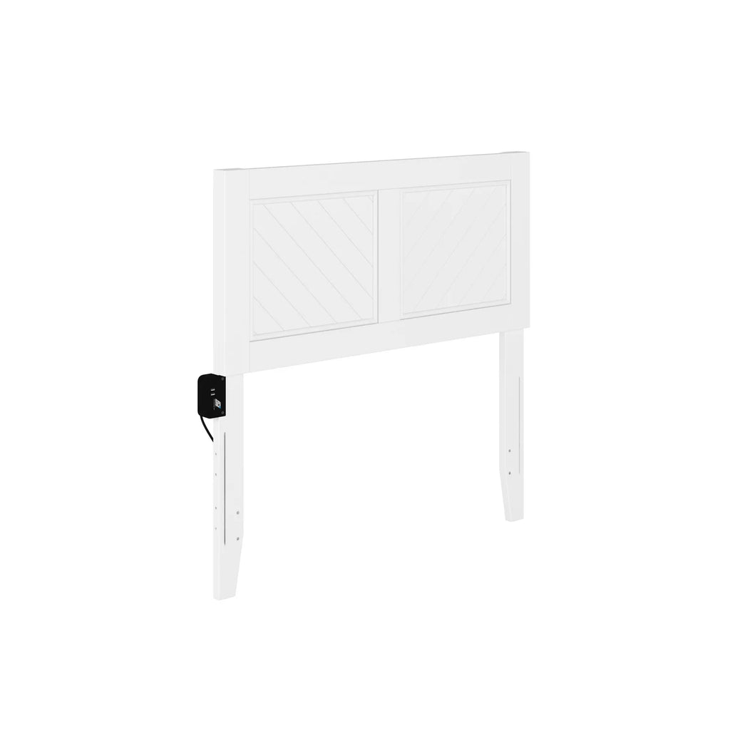 Contemporary Solid Wood Twin Size Headboard in White Y7698