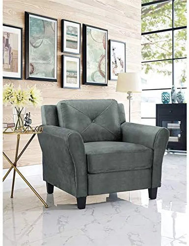 Dark Gray Microfiber Accent Armchair F777874
