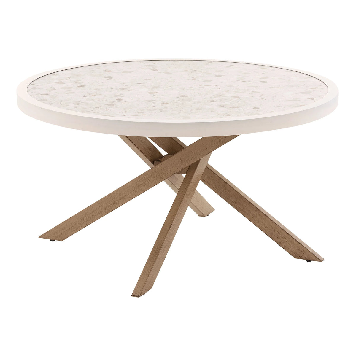 White Round Outdoor Tile-Top Coffee Table R7921