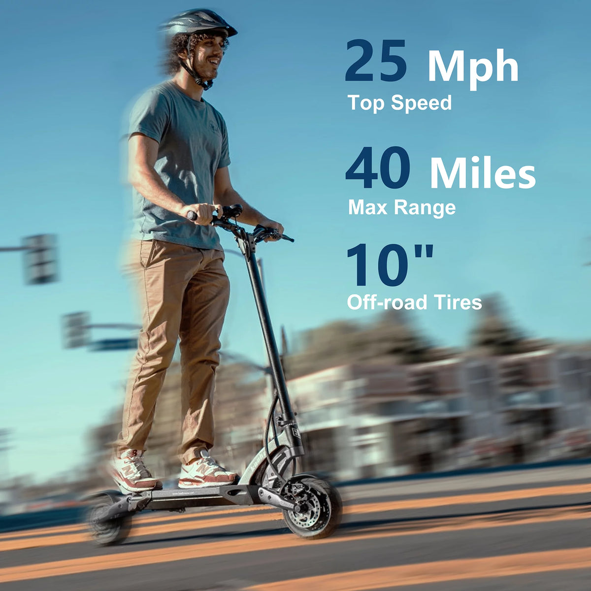 Electric Scooter with 25 Miles Range, 19 MPH, 500W, 10 inch Wheels E460