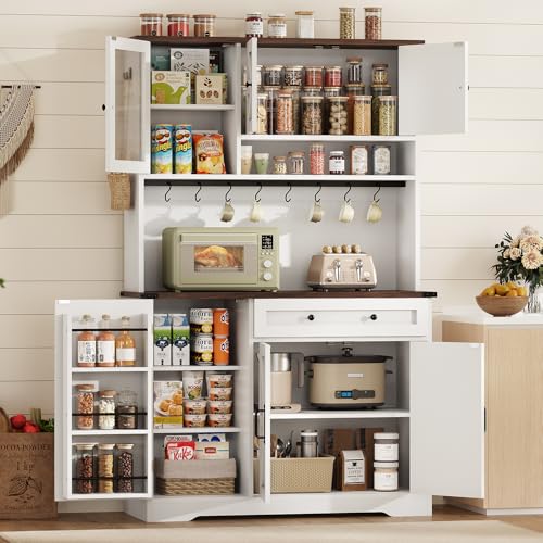 Black Kitchen Pantry Cabinet with Drawer and Doors X517497