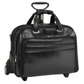 Black Leather Wheeled 17" Laptop Case B760858