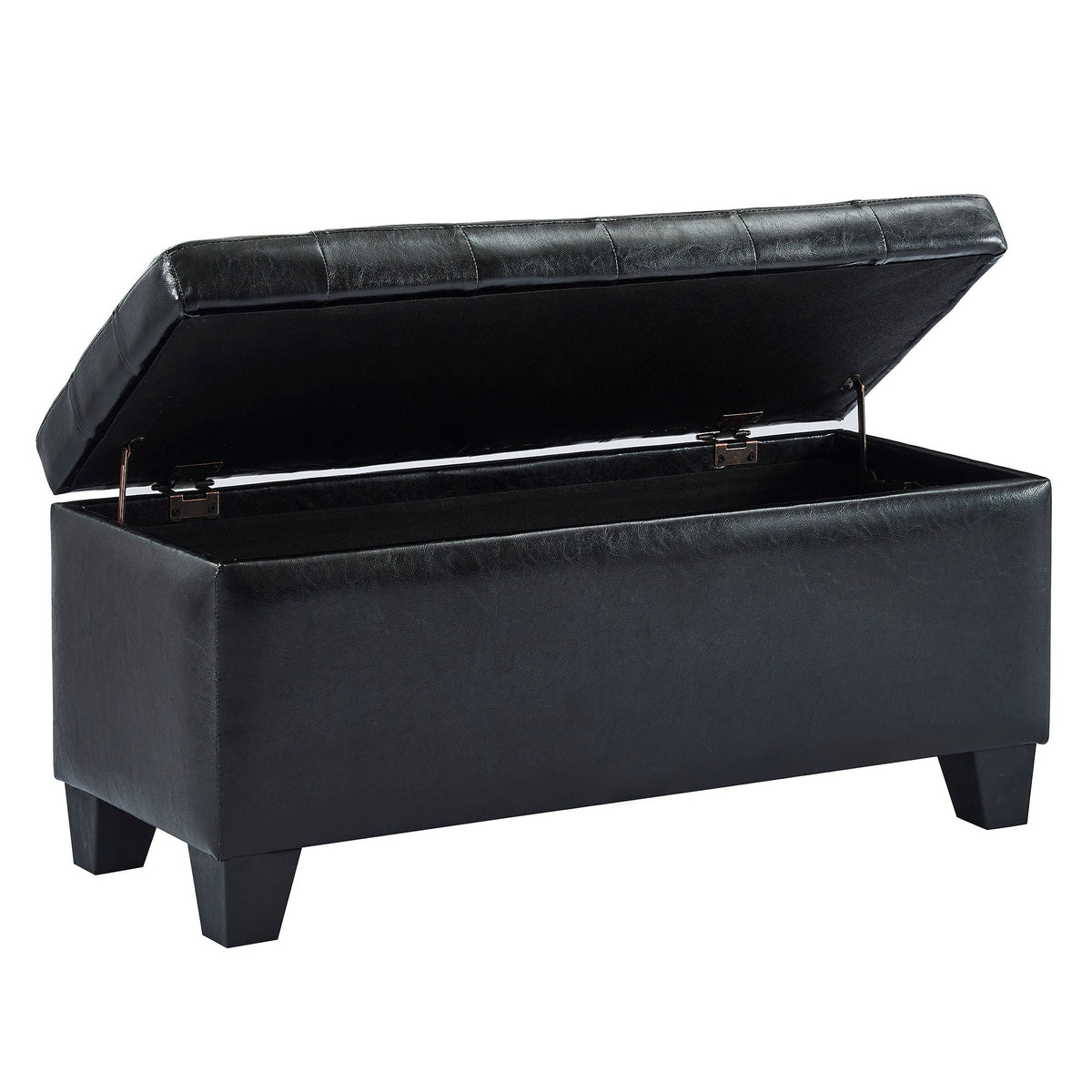 Black Rectangular Storage Ottoman M20817
