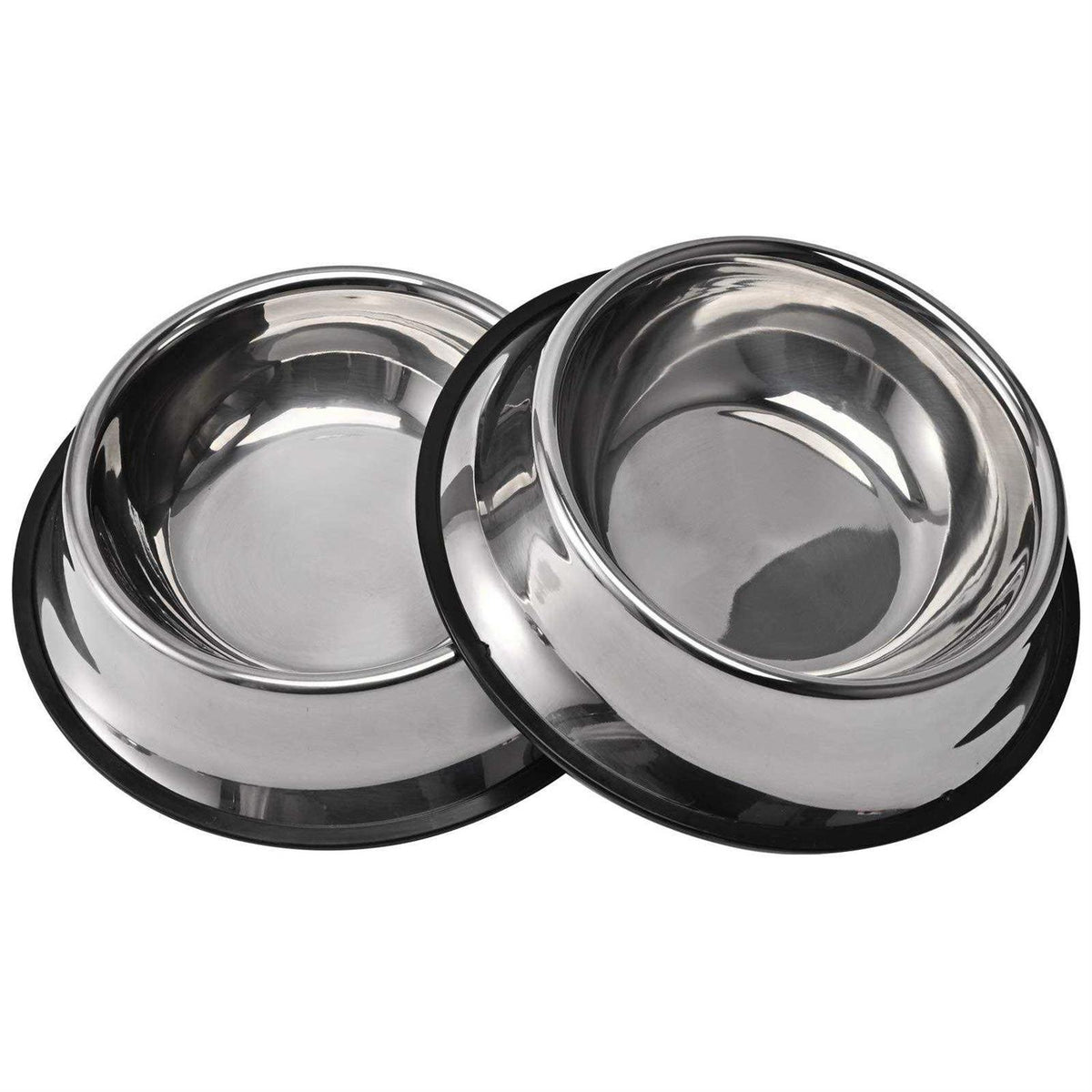2 Packs Stainless Steel Dog Bowl with Anti-Skid Rubber Base J600818