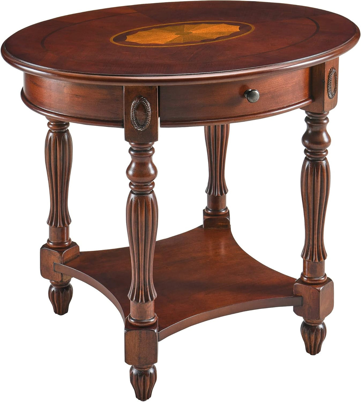 Solid Wood End Table with Storage Shelf I223