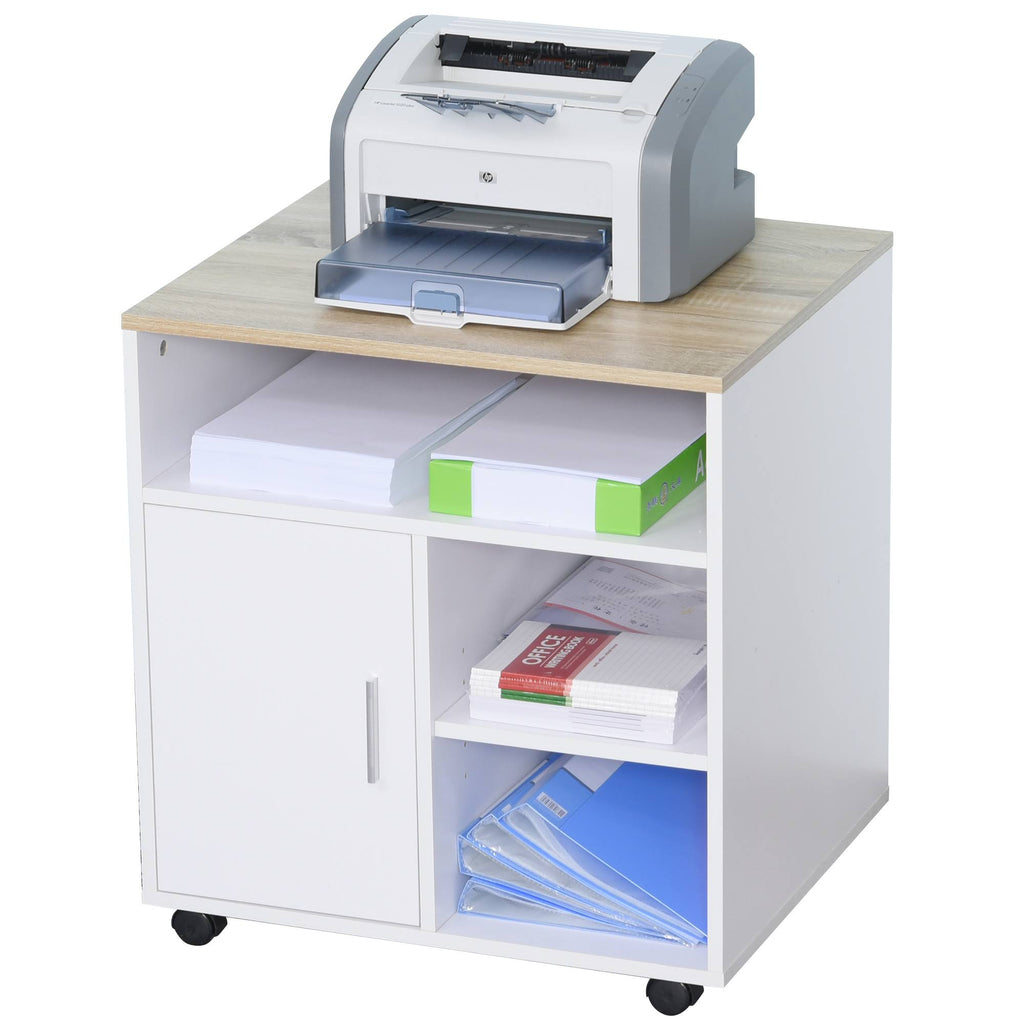 White Printer Stand with 4 Wheels A81454