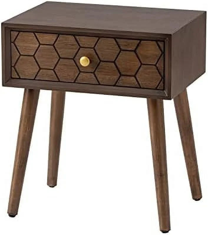 Brown 19" MDF End Table with Drawer S983663