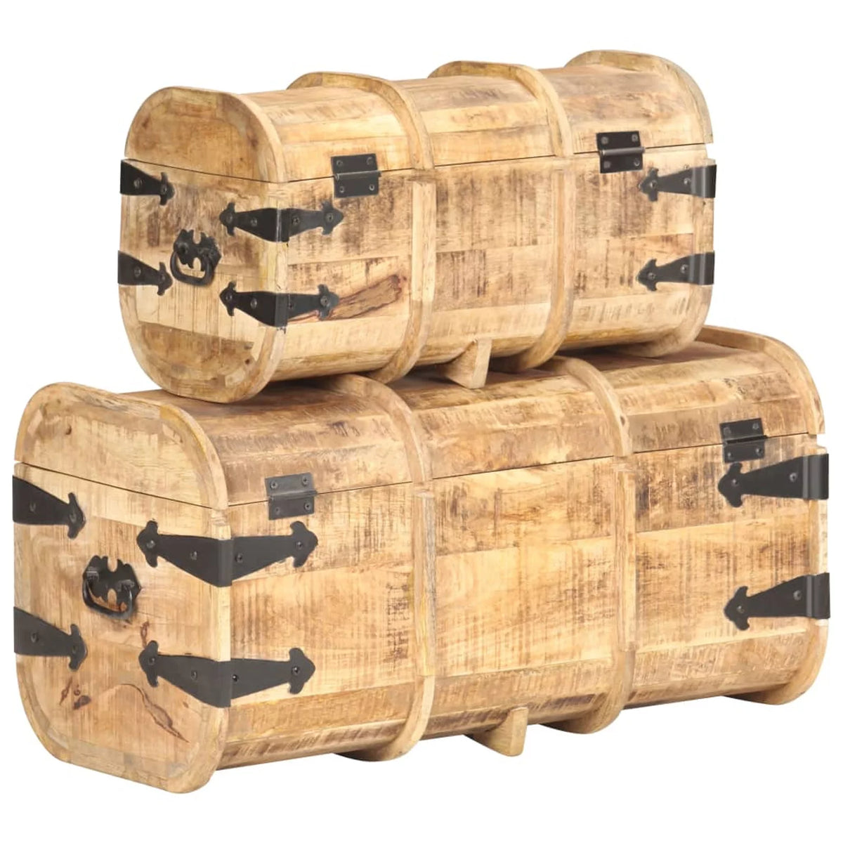 Storage Chests 2 Pieces Solid Mango Wood Y577371