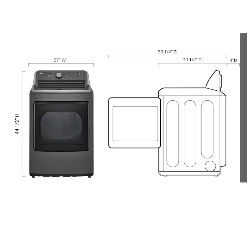 7.3 cu. ft. Vented Electric Dryer in Middle Black T7655