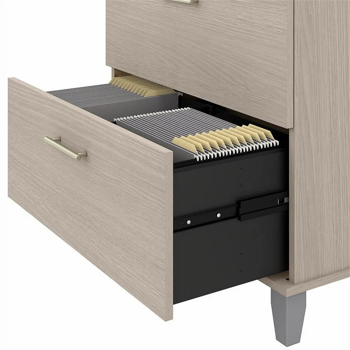 2 Piece Engineered Wood Lateral Filing Cabinet Set in Sand Oak L277636