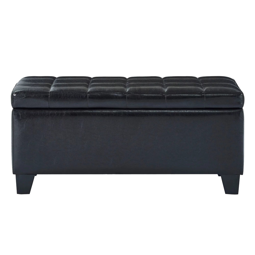 Black Rectangular Storage Ottoman M20817