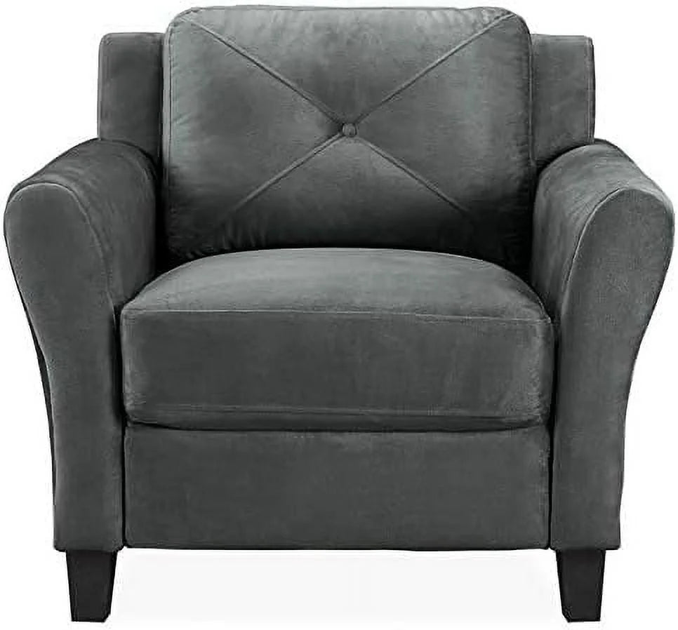 Dark Gray Microfiber Accent Armchair F777874