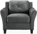 Dark Gray Microfiber Accent Armchair F777874