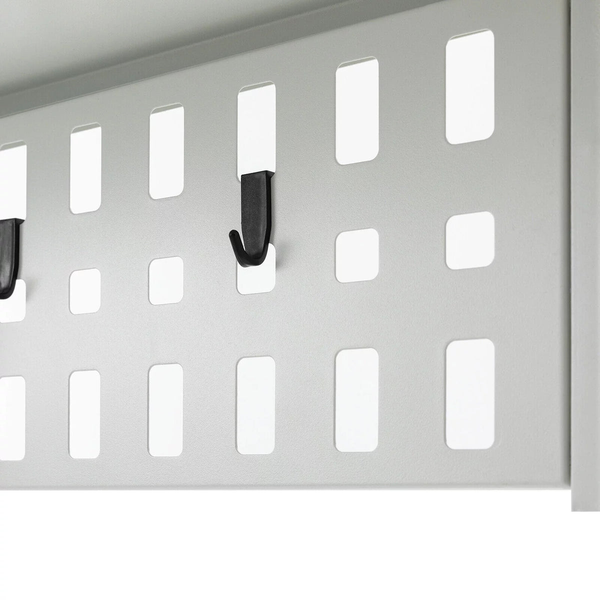 White Wall Mounted Cabinet with 5 Hooks E720