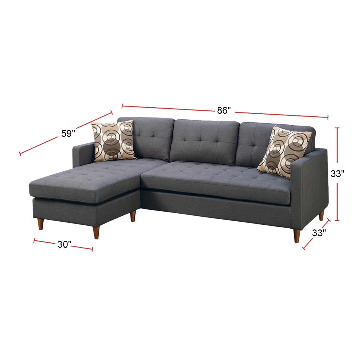Blue Grey 2 Piece Sectional Sofa L45421