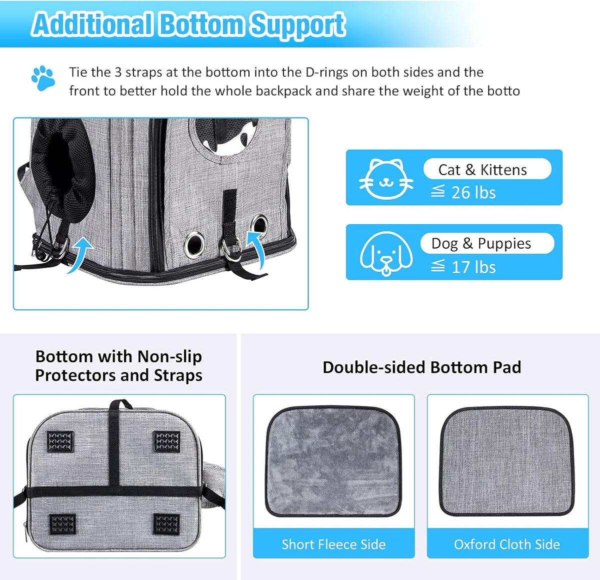 Expandable Pet Carrier Backpack with Breathable Mesh T13622