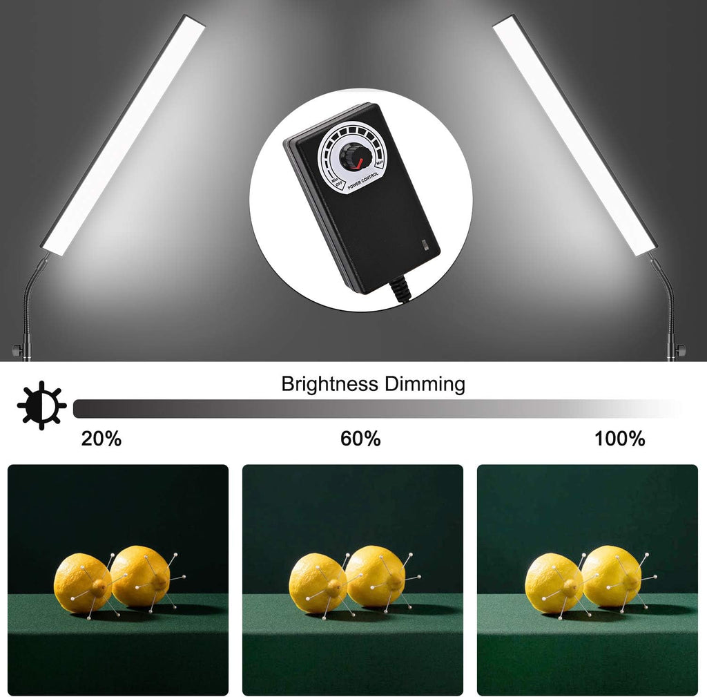 LED Video Light 2 Packs 5500K Dimmable with Tripod Stand H481