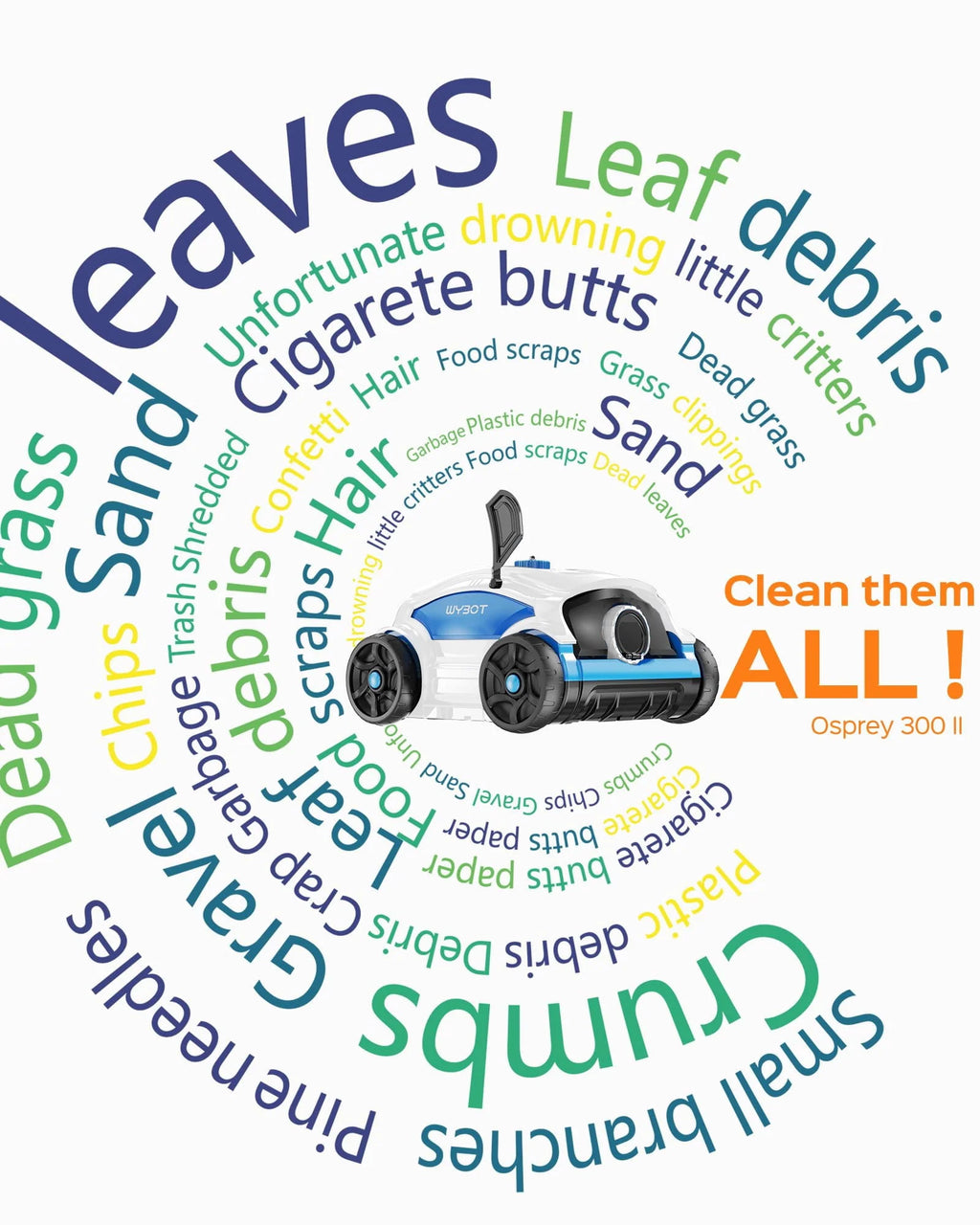 Cordless Robotic Pool Cleaner 45W 130Mins Black and Blue Z469921