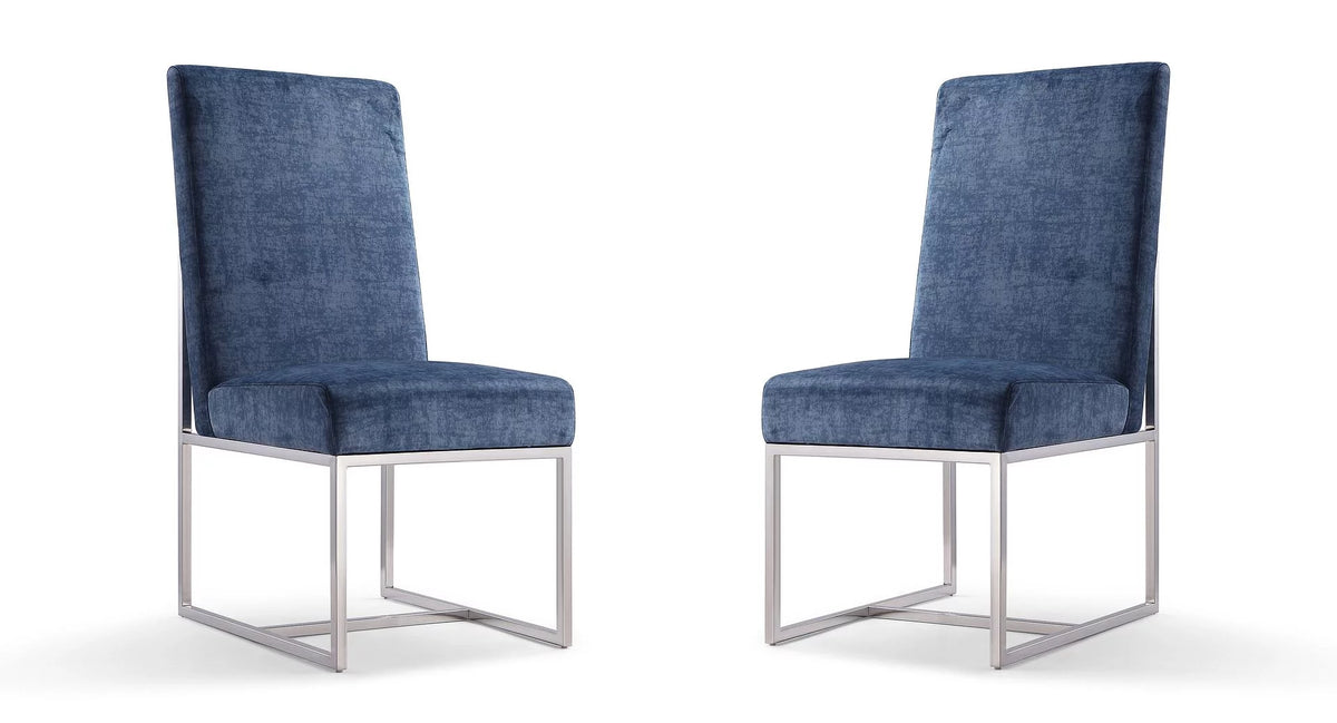 Blue Velvet Dining Chair Set of 2 M341884