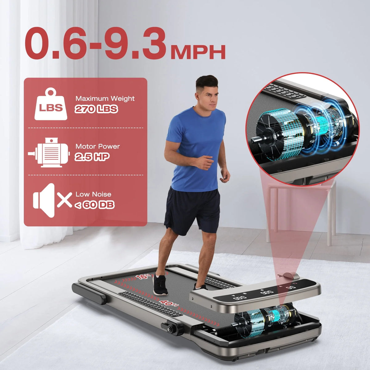 2 in 1 Folding Treadmill with Incline Y46443