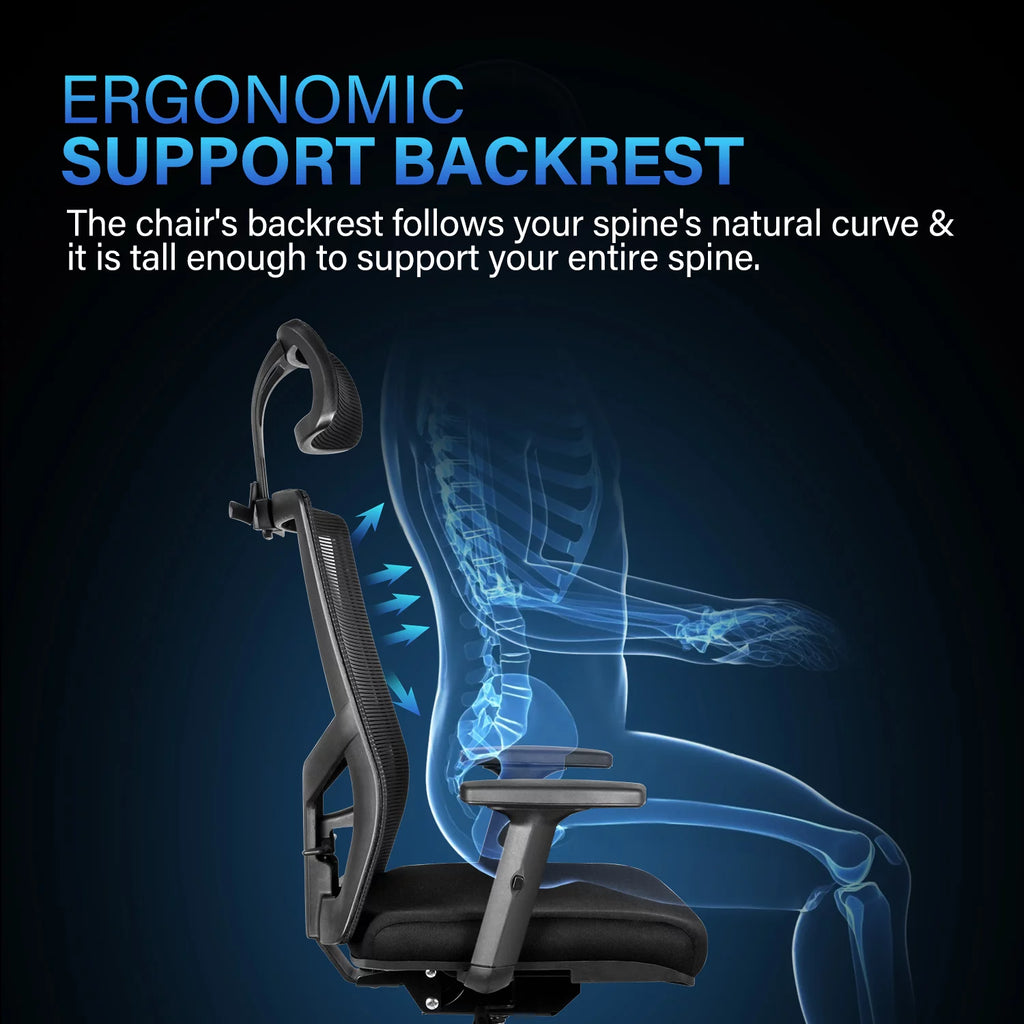 Black Ergonomic Mesh Office Chair with Wheels F9878
