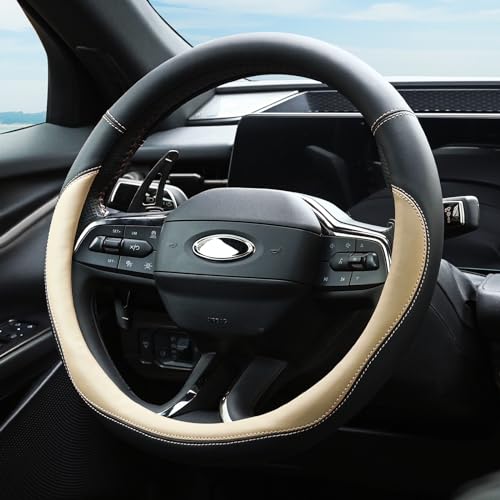 Microfiber Leather Steering Wheel Cover 15 inch Black K242265