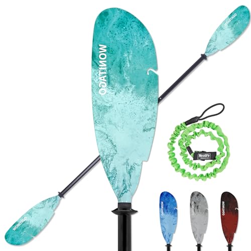 Aluminum Kayak Paddle with Plastic Blades and Paddle Leash, 3 Piece P29396