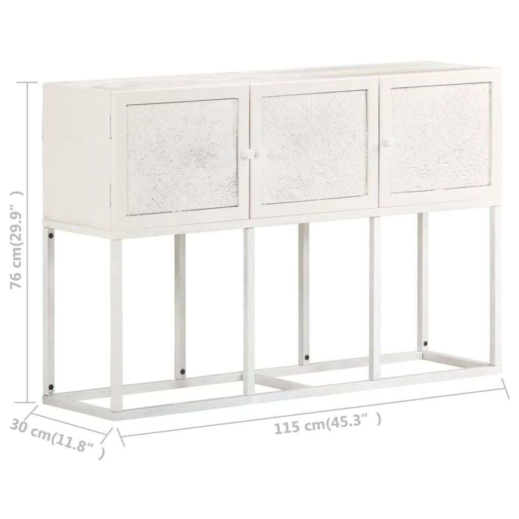 White 3 Door Mango Wood Sideboard A888563