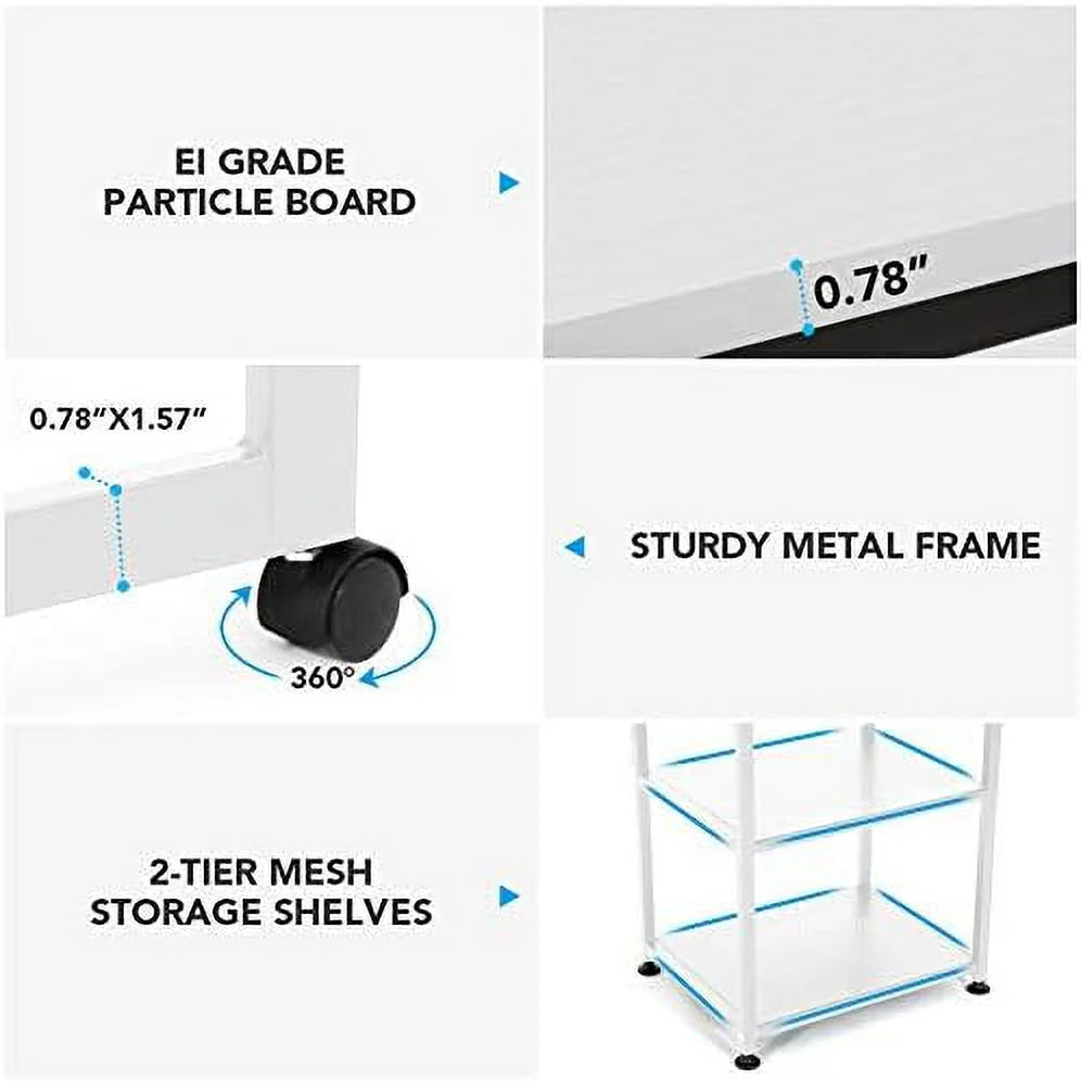 55 inch L-Shaped Corner Computer Desk with Shelves B3902
