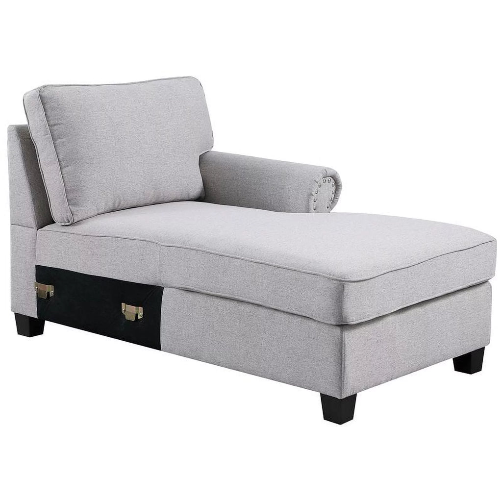 Light Gray U-Shaped Polyester Fabric Sectional Sofa L153