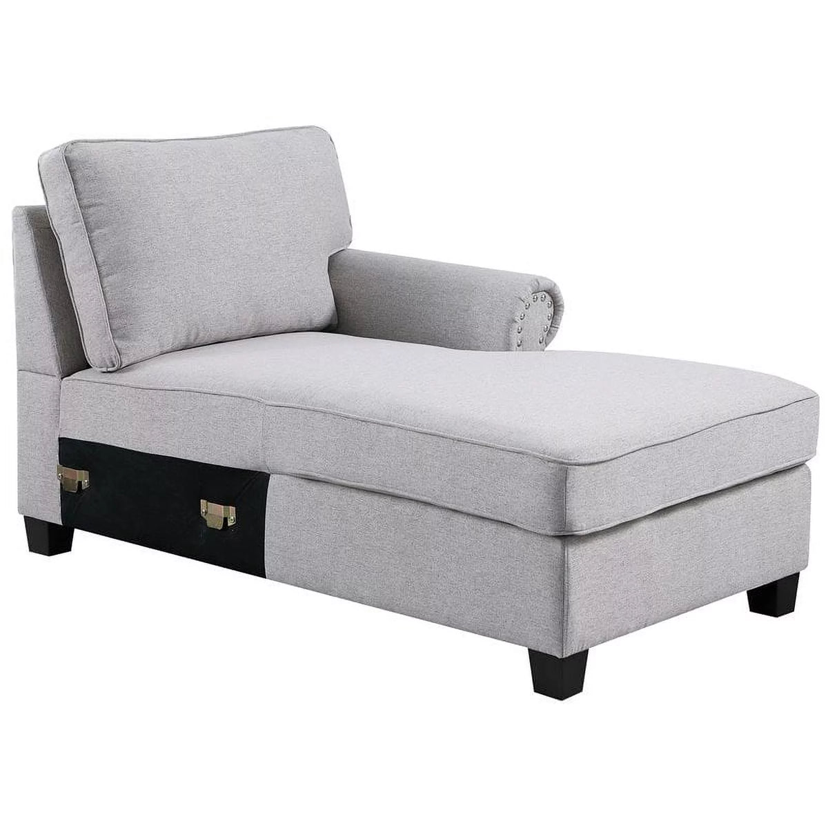 Light Gray U-Shaped Polyester Fabric Sectional Sofa L153