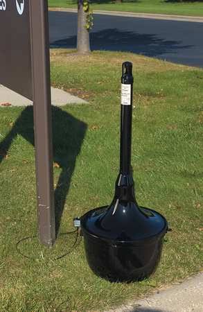 Black Steel Round Receptacle T898455