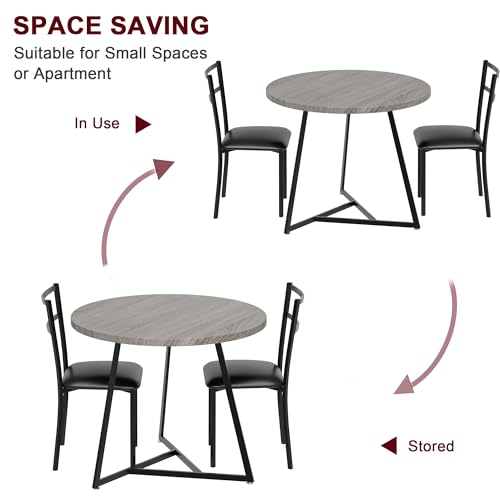 Rustic Brown 3 Piece Dining Table Set V82876