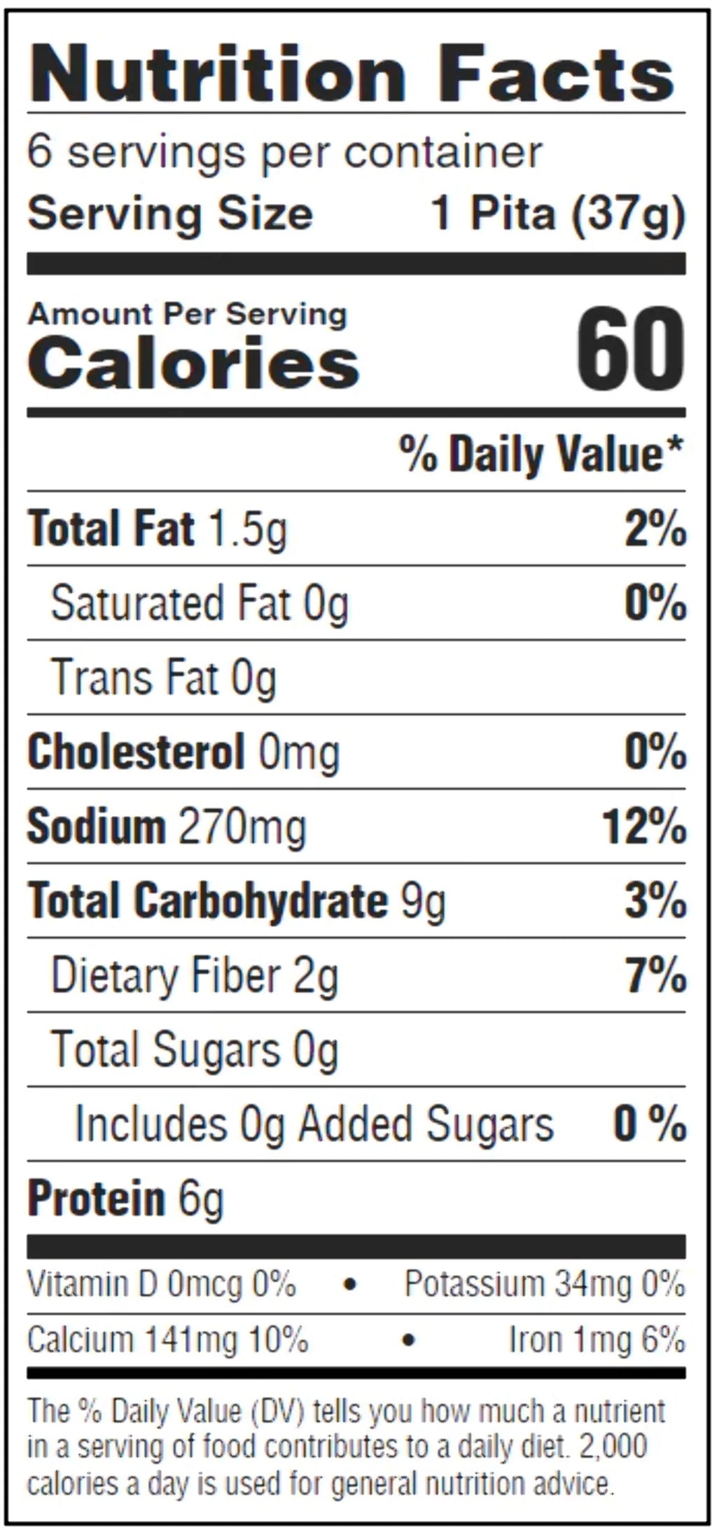 Low Net Carb Flax Pita Bread 6 Pack F7727