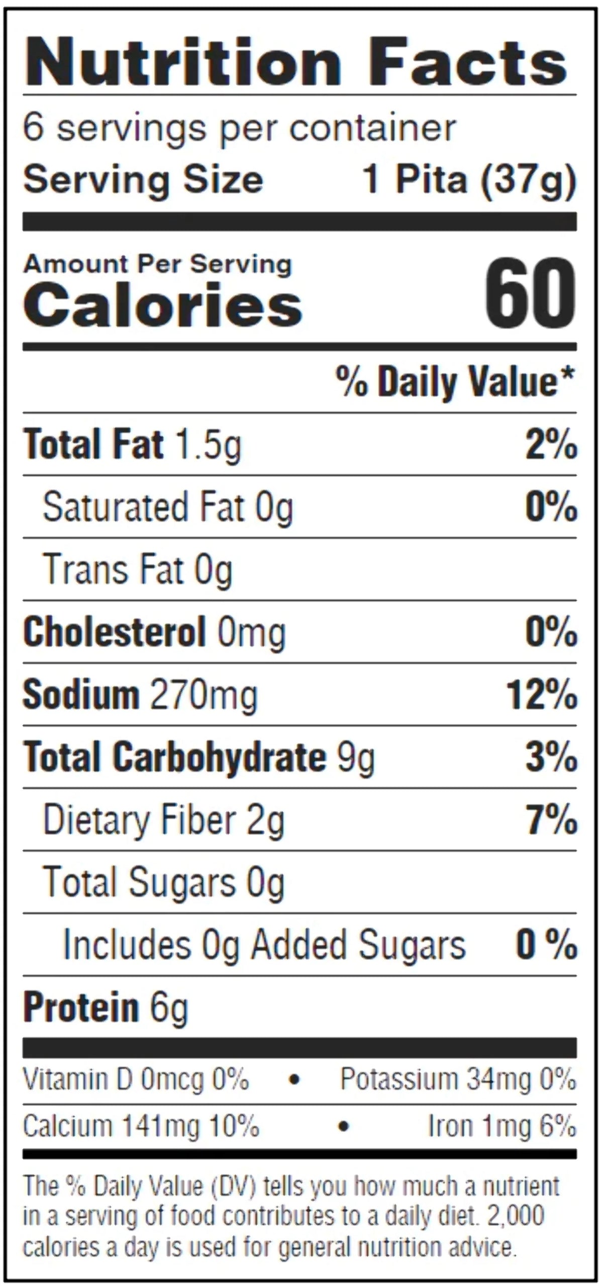 Low Net Carb Flax Pita Bread 6 Pack F7727